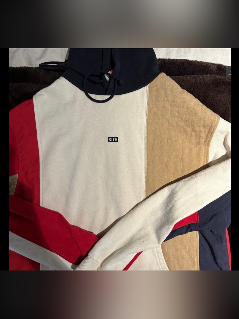Kith / Columbia collab hoodie  - Cream, Tan, Red
